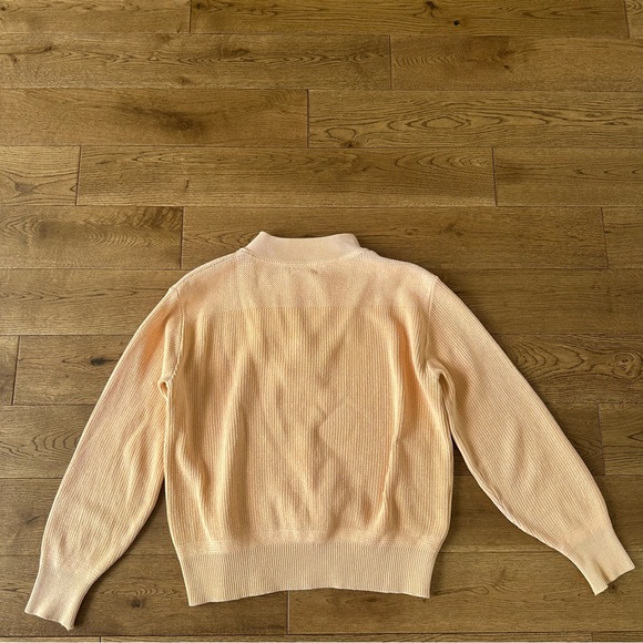 Rare Vintage L.L.Bean Henley Knit Ribbed Sweater Pale Peach Small - Picture 4 of 6